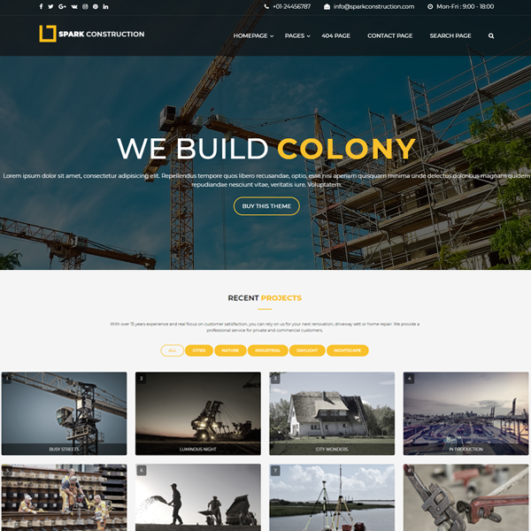 spark construction html