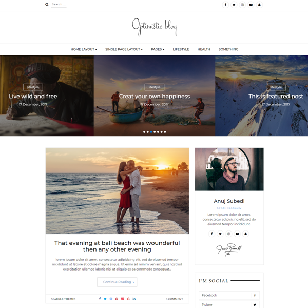 optimistic blog html