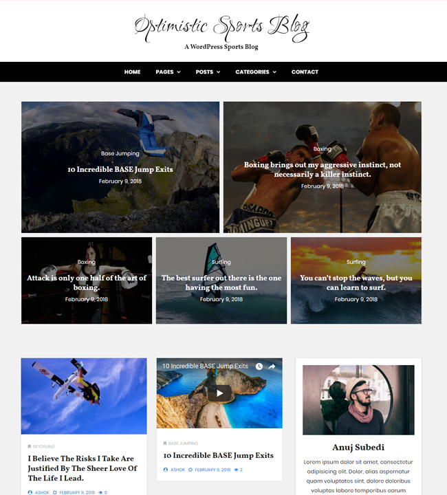 Optimistic Blog Pro – Premium Blog WordPress Theme