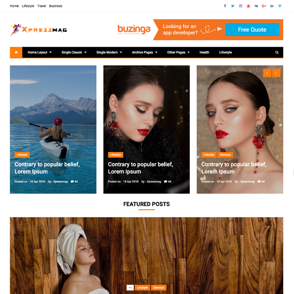 Xpressmag – Magazine & News Portal HTML Template